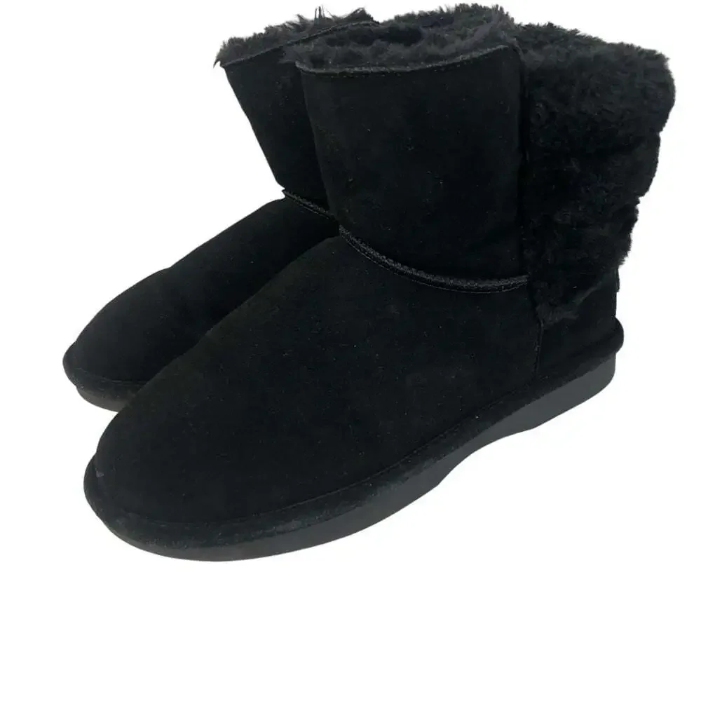 SoftMoc Winter Boots Women’s 9 Black Faux Fur Lined Short Cuff Flat Sole Cozy